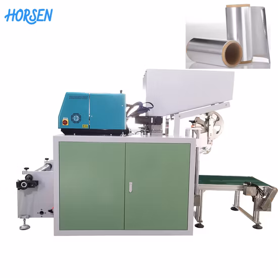 China Supplier Automatic Kitchen Household Aluminium Foil Baking Paper Silicon Paper Thermal Paper Cling Film Jumbo Roll Rewinder Slitting Rewinding Machine